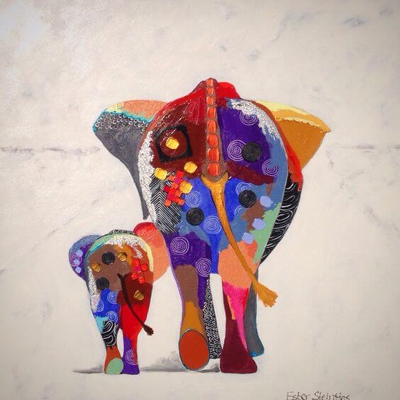 Mama słoń z małym słoniątkiem