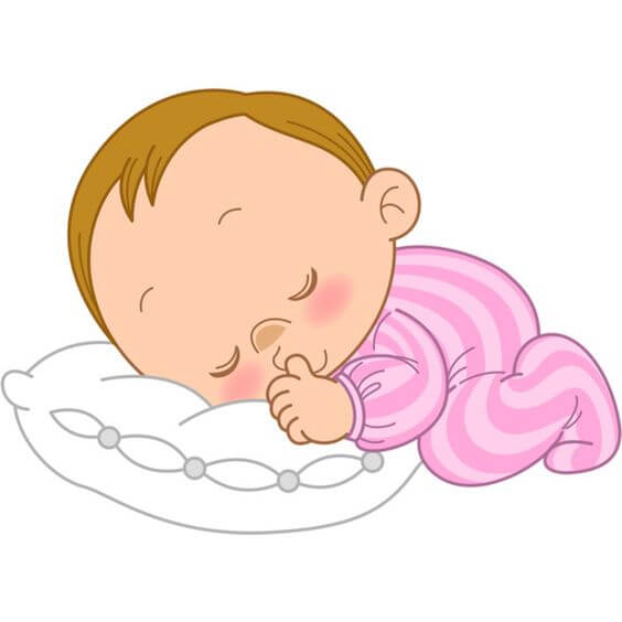 Śpiące niemowlę ssące kciuk - dzieci bywają odpowiedzialne za nieprzespane noce mamy