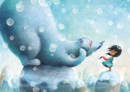 Dziewczynka i niedźwiadek