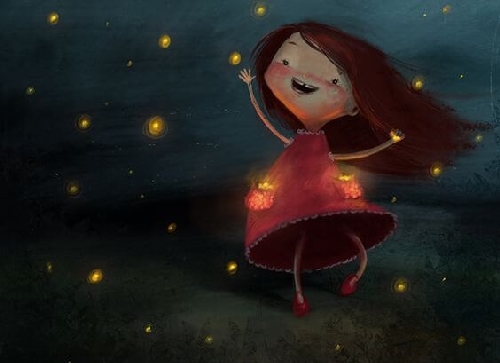 Dziewczynka tańczy w gwiazdach