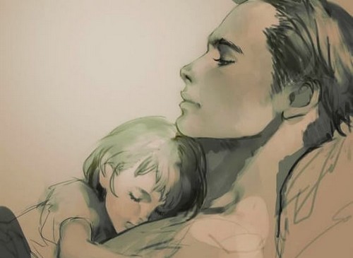 Mama śpi ze swoim dzieckiem